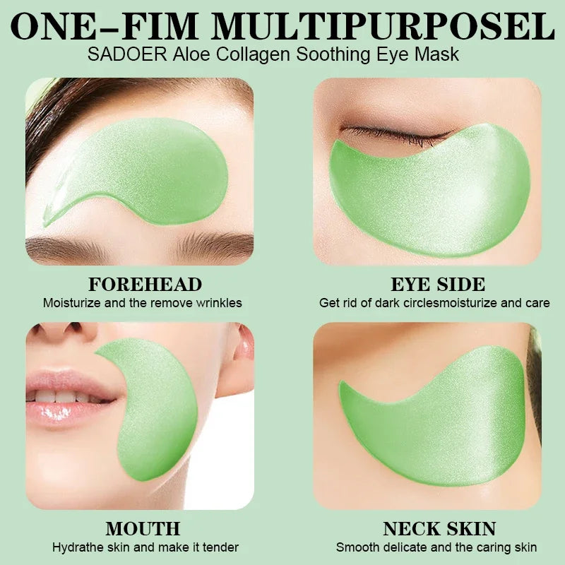 Anti-dark circle mask with aloe vera extract and collagen: eliminates puffiness under the eyes and softens fine lines.