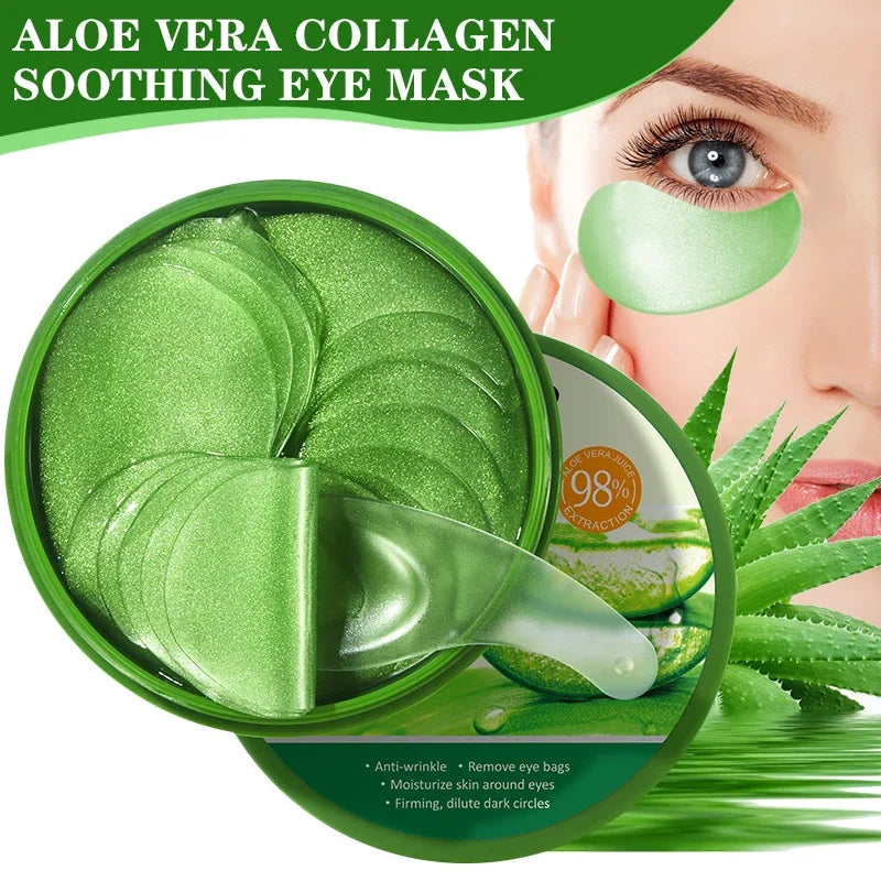 Anti-dark circle mask with aloe vera extract and collagen: eliminates puffiness under the eyes and softens fine lines.