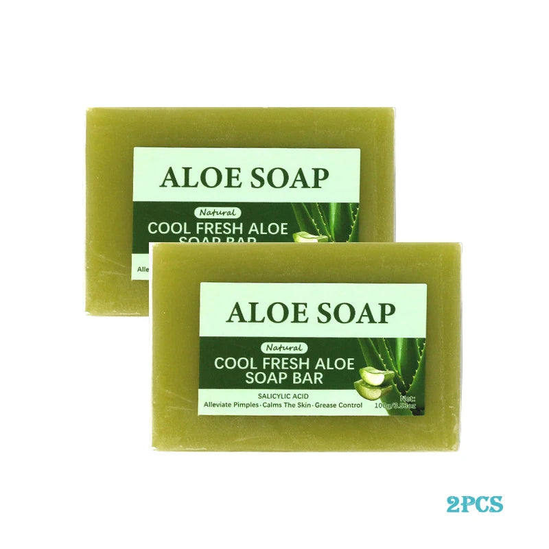 Vegan soap made with 99% pure Aloe Vera extract, removes acne, restores skin's radiance and softens fine lines.