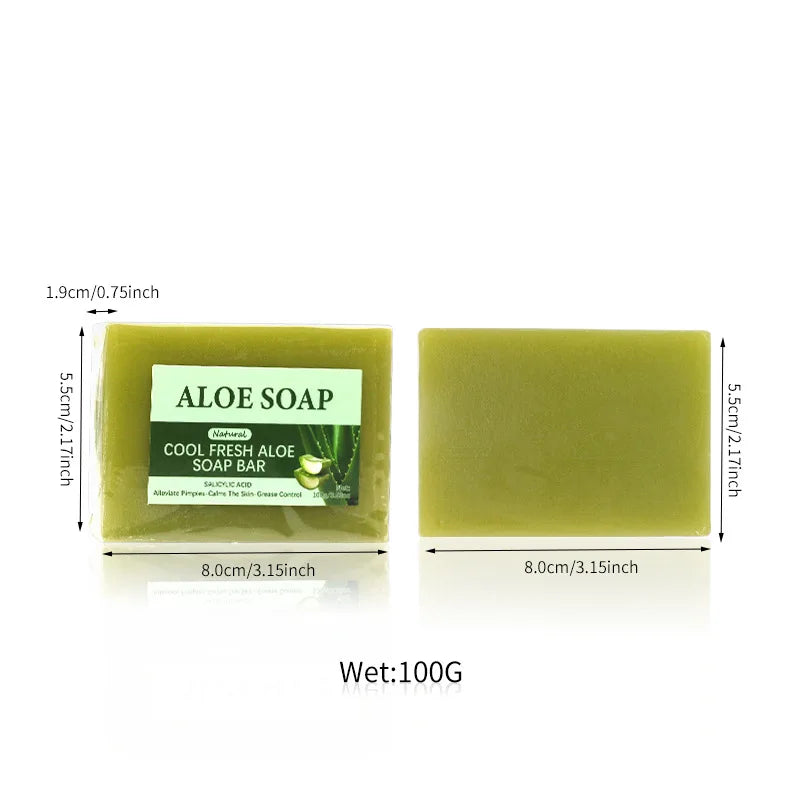 Vegan soap made with 99% pure Aloe Vera extract, removes acne, restores skin's radiance and softens fine lines.