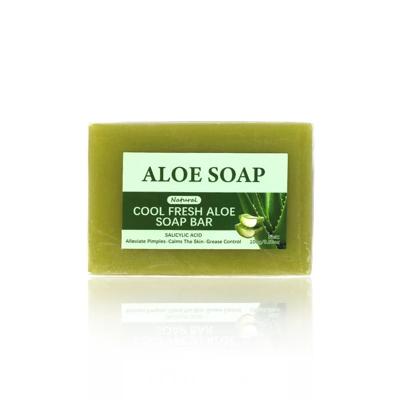 Vegan soap made with 99% pure Aloe Vera extract, removes acne, restores skin's radiance and softens fine lines.