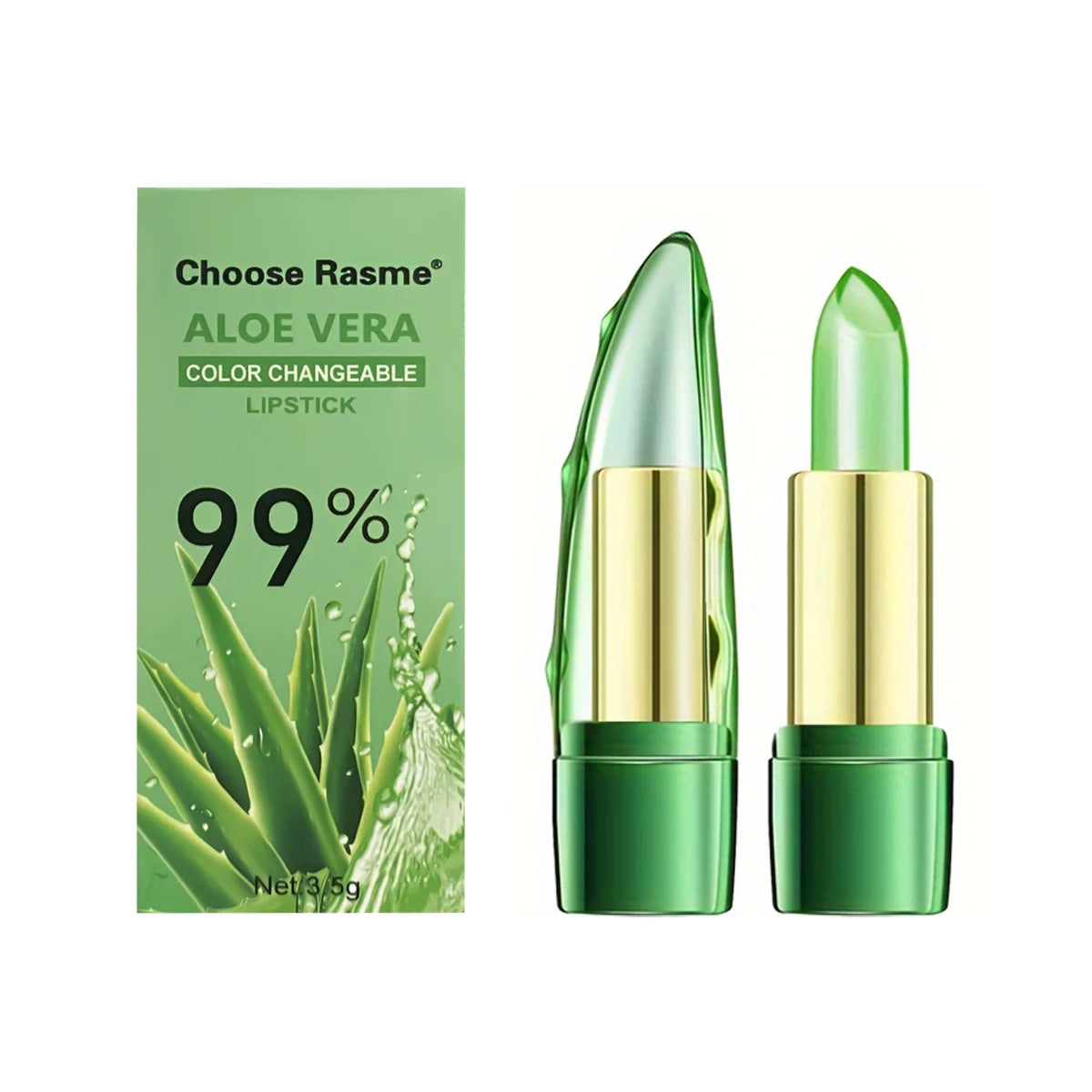 Moisturizing lipstick with 99% Aloe Vera: anti-aging lip balm.