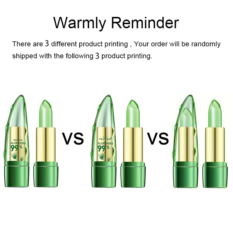 Moisturizing lipstick with 99% Aloe Vera: anti-aging lip balm.