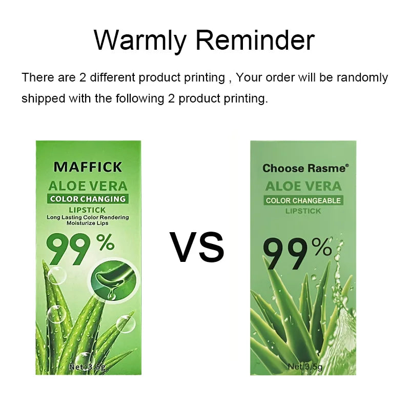 Moisturizing lipstick with 99% Aloe Vera: anti-aging lip balm.