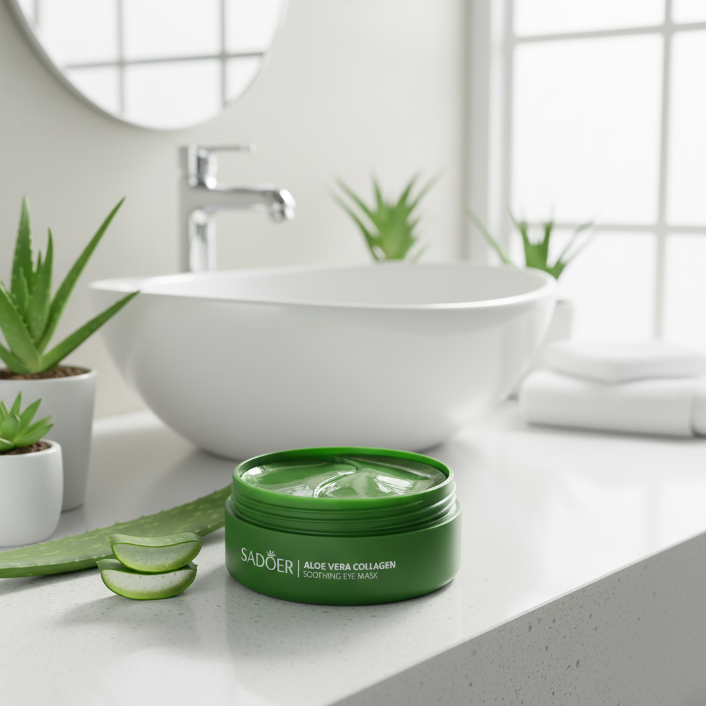 Anti-dark circle mask with aloe vera extract and collagen: eliminates puffiness under the eyes and softens fine lines.