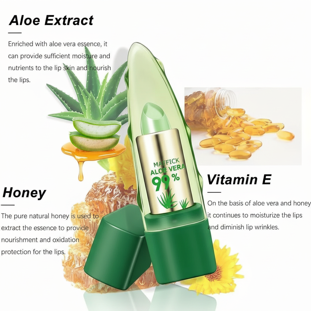 Batom em Gel de Aloe Vera Rejuvenescedor Labial