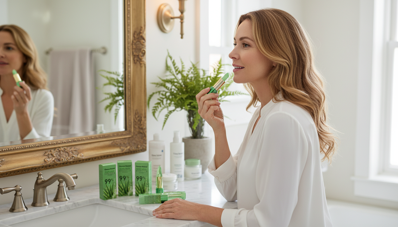 Aloe vera gel lips